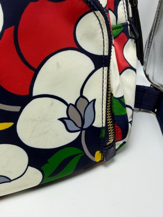 Kate Spade Floral Nylon Mini Backpack Navy/Red/White Multi-Color main image 15